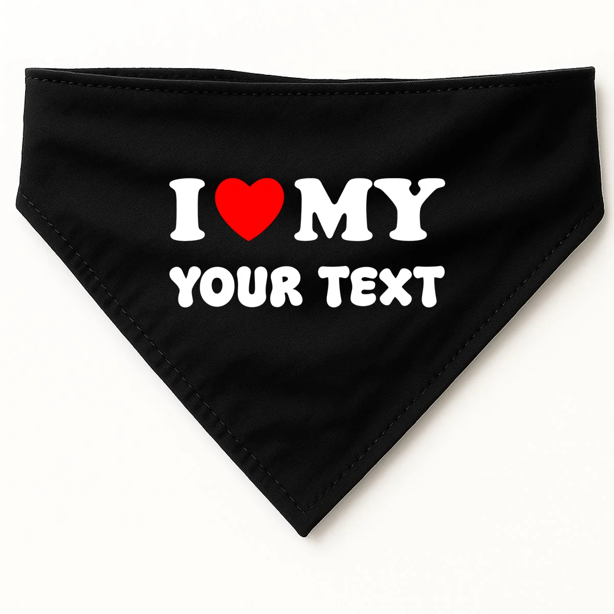 I Love My (Customizable Text) Valentine’s Day Heart Dog Bandana - Front