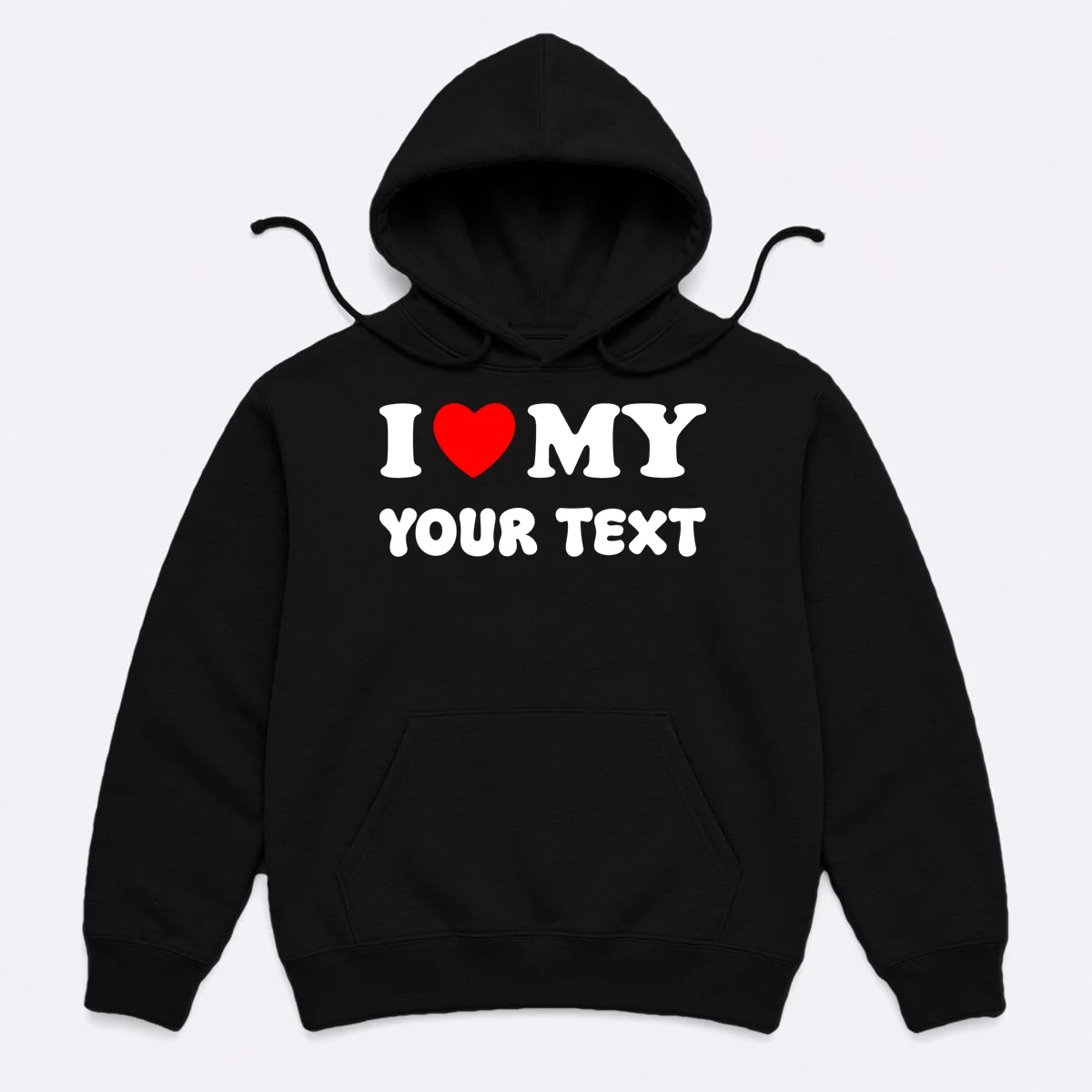 I Love My (Customizable Text) Valentine’s Day Heart Men's Hoodie - Front