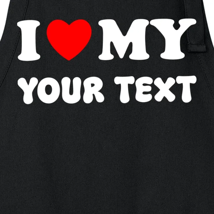 I Love My (Customizable Text) Valentine’s Day Heart Apron - Front - Close-up
