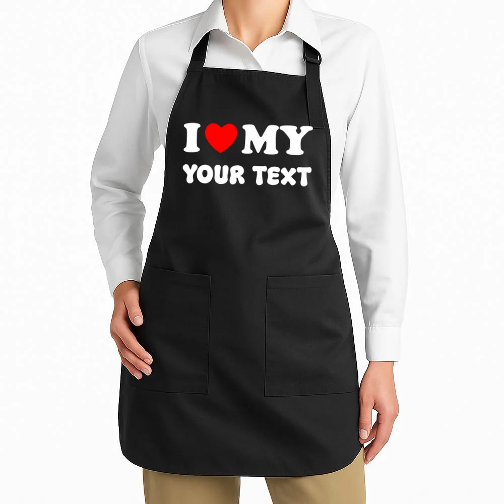 I Love My (Customizable Text) Valentine’s Day Heart Apron - Front 1