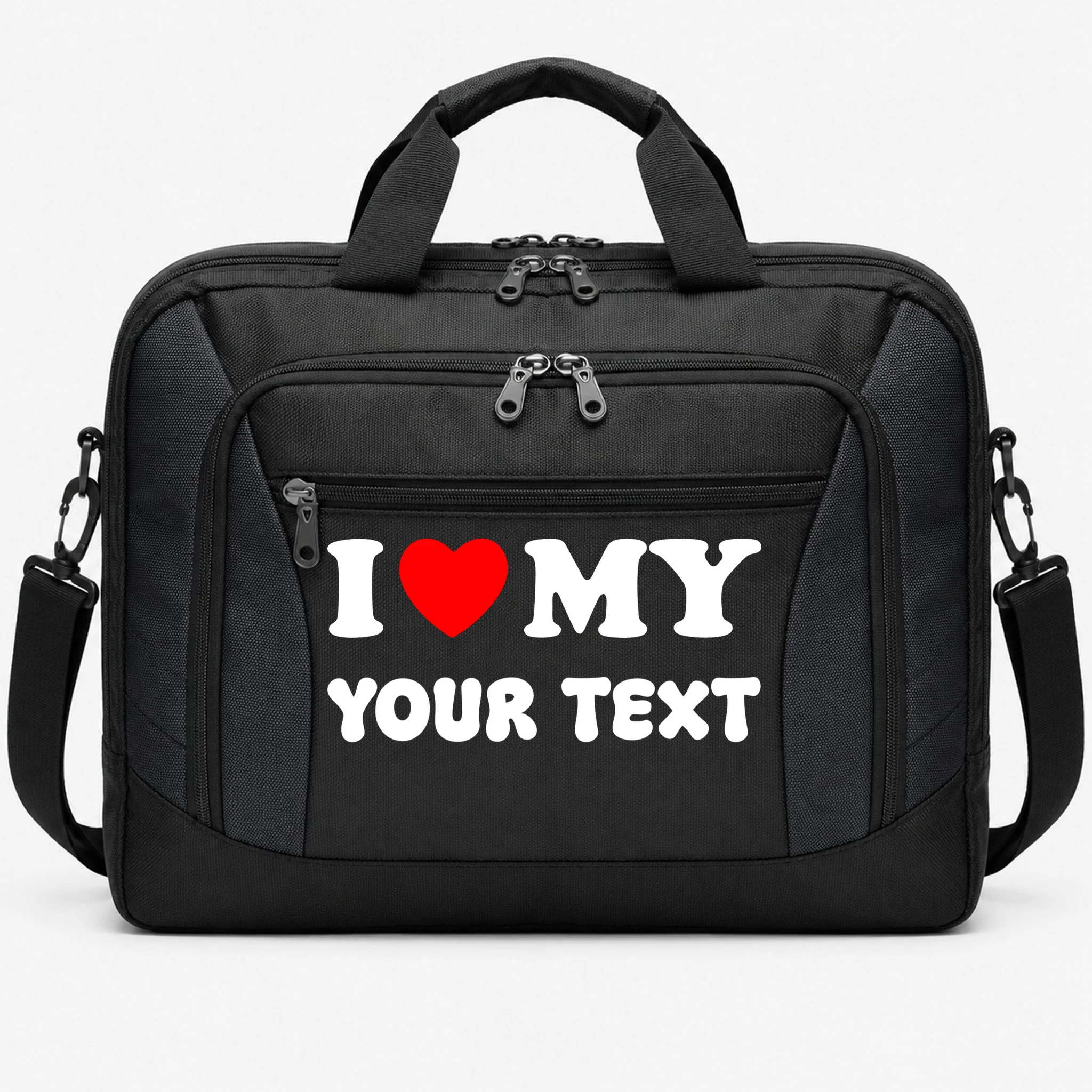 I Love My (Customizable Text) Valentine’s Day Heart Briefcase - Front