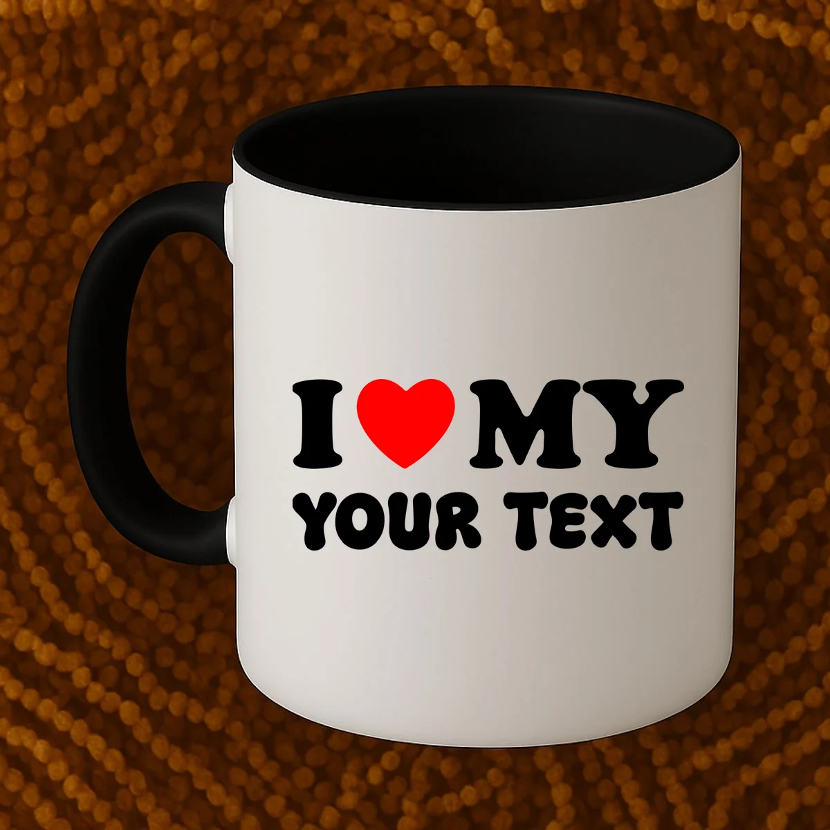 I Love My (Customizable Text) Valentine’s Day Heart Coffee Mug - Front 1