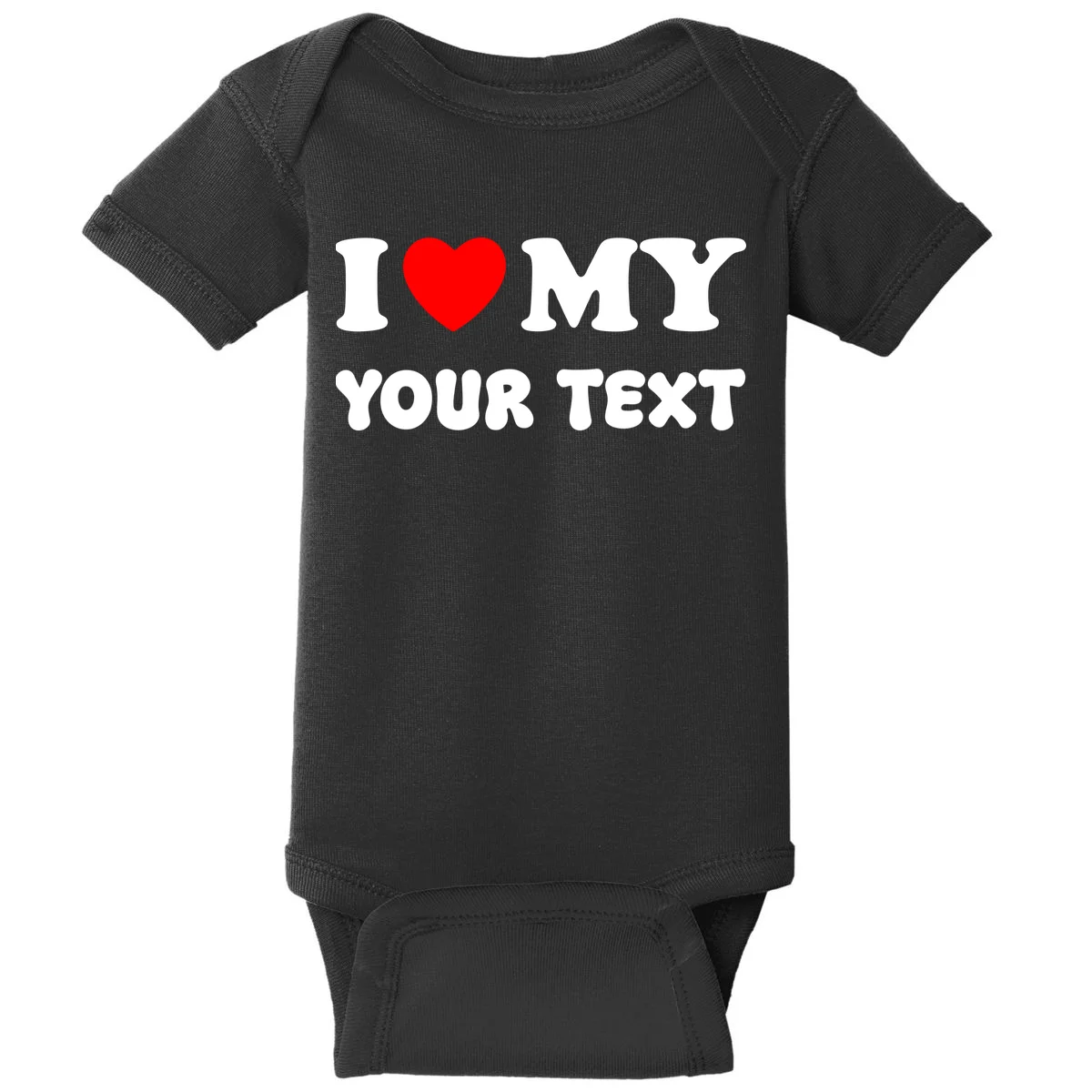 I Love My (Customizable Text) Valentine’s Day Heart Baby Bodysuit - Front