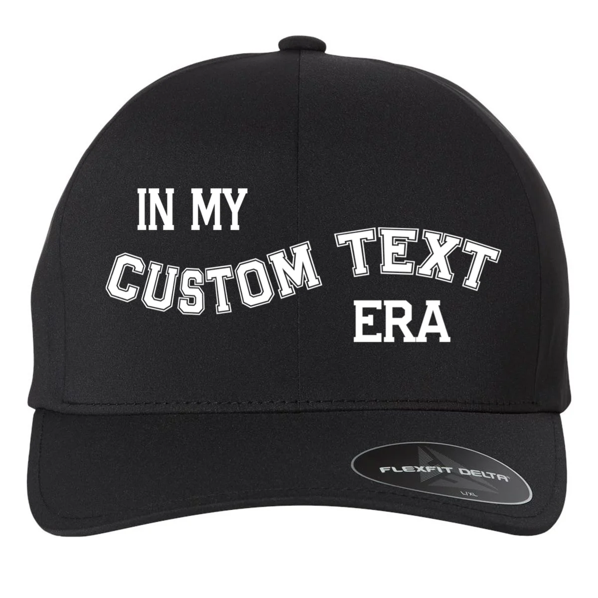 In My Custom Text Era Personalized Funny Varsity Flexfit Men's Snapback Hat - Front