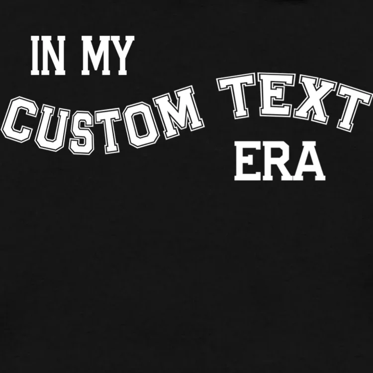 In My Custom Text Era Personalized Funny Varsity Men's Hoodie - Front - Close-up
