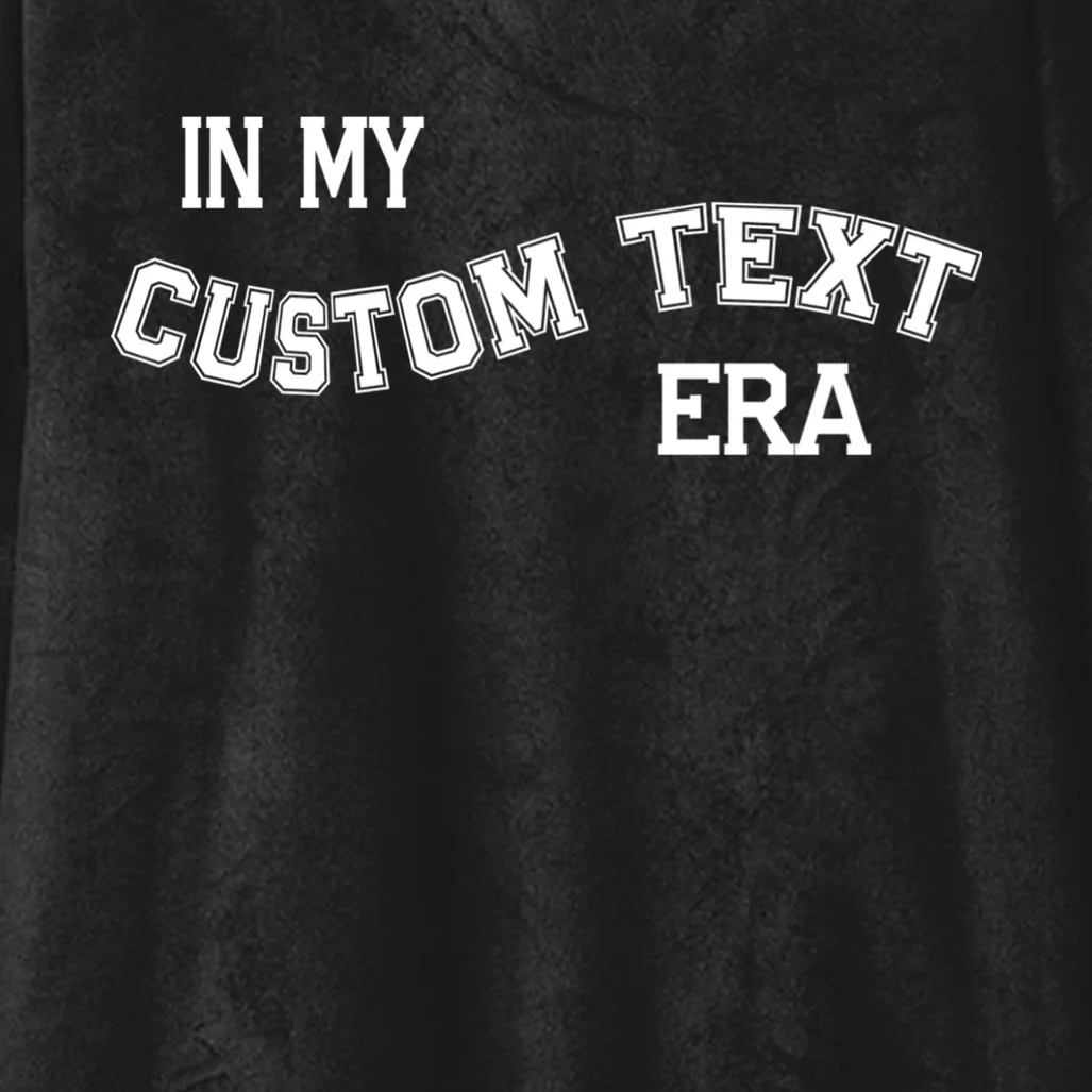 In My Custom Text Era Personalized Funny Varsity Hooded Blanket - Front - Close-up