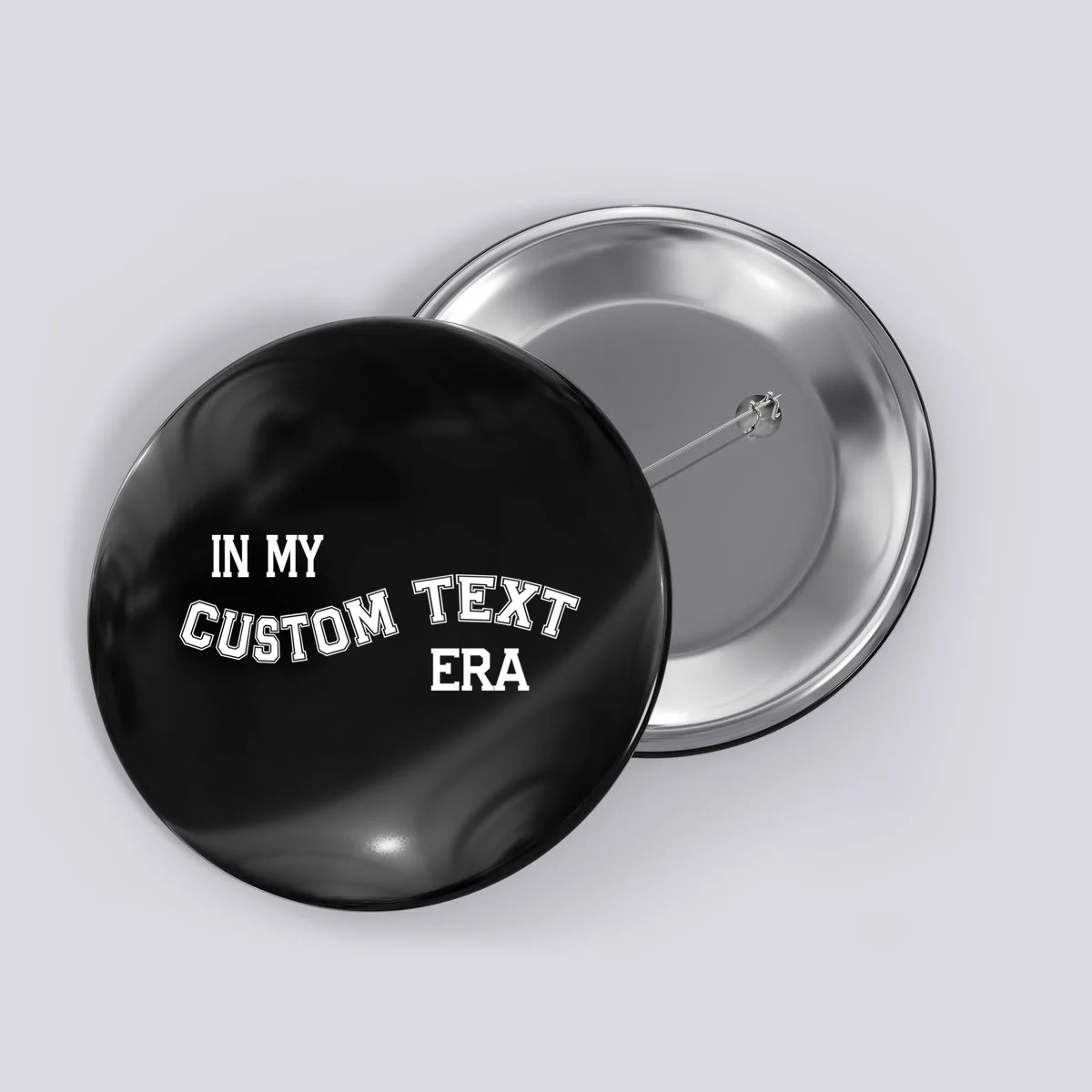 In My Custom Text Era Personalized Funny Varsity Button - Front