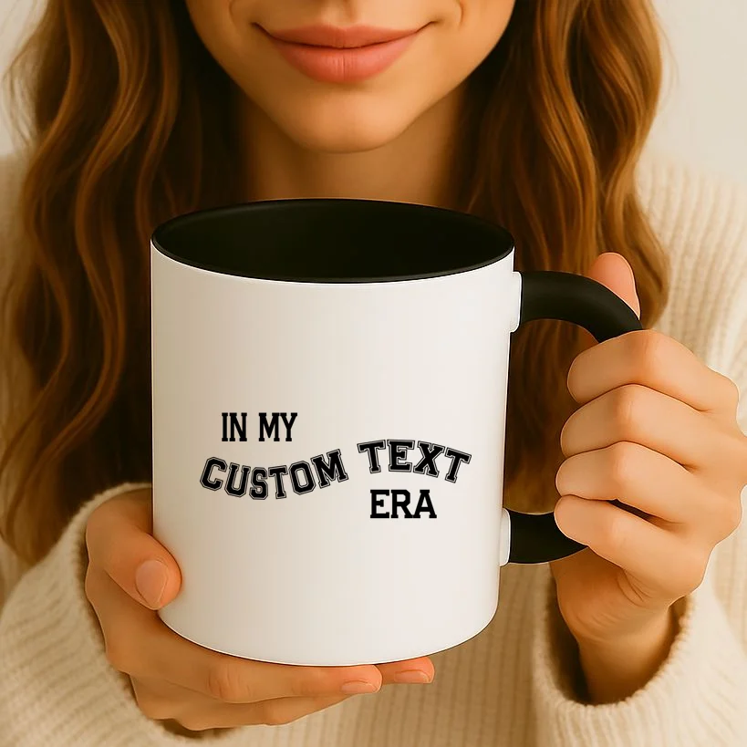 In My Custom Text Era Personalized Funny Varsity Coffee Mug - Front 2