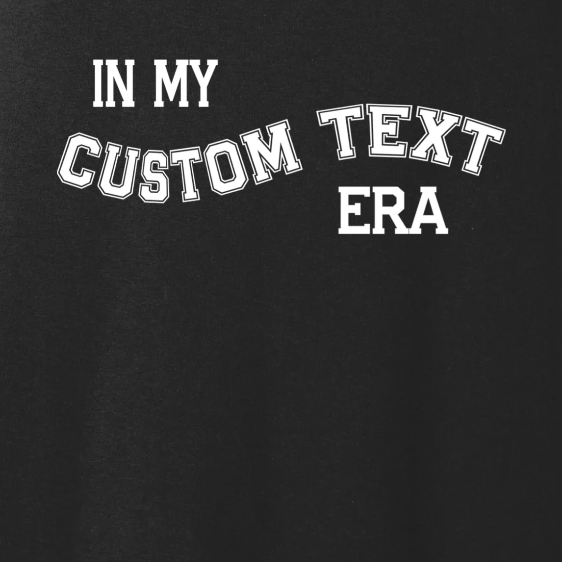 In My Custom Text Era Personalized Funny Varsity Women's Tank Top - Front - Close-up