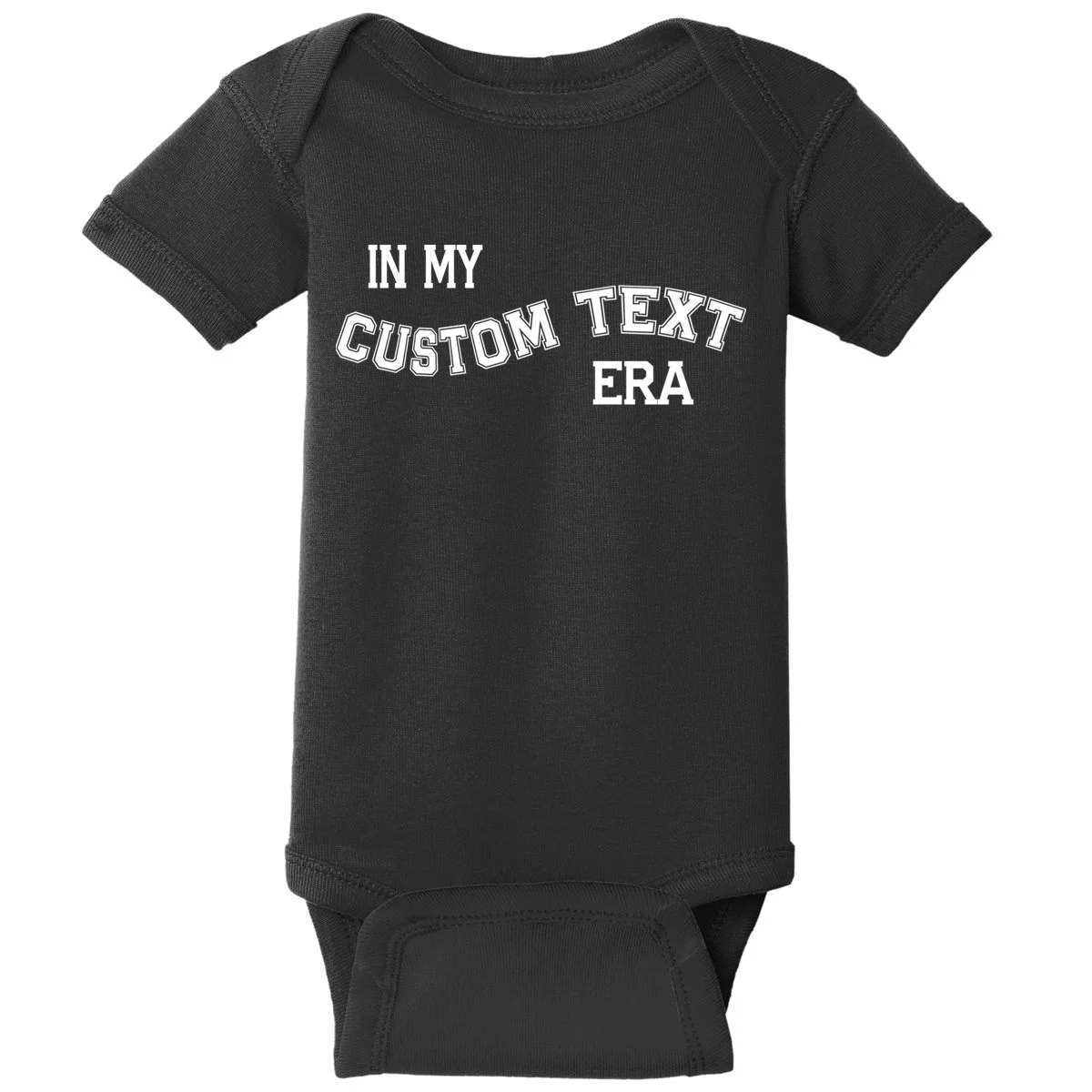 In My Custom Text Era Personalized Funny Varsity Baby Bodysuit - Front