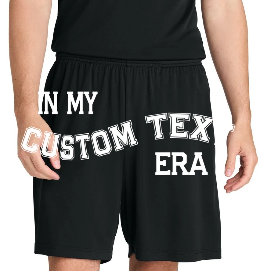 In My Custom Text Era Personalized Funny Varsity Men's Shorts - Front 1