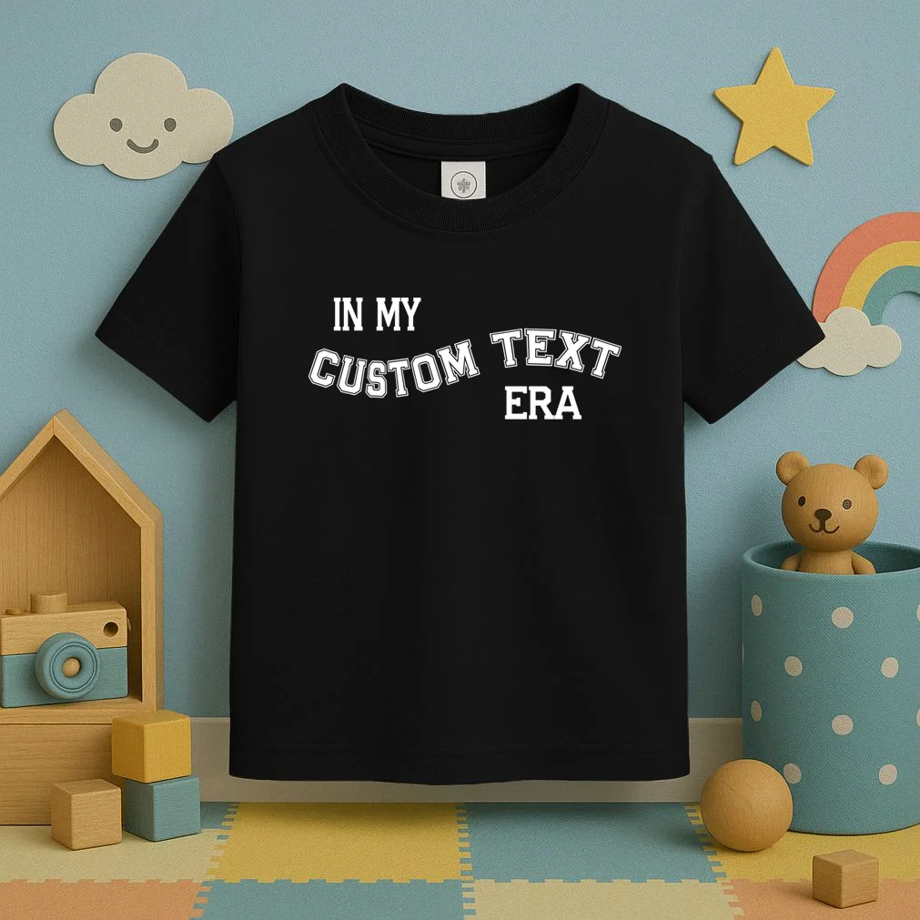 In My Custom Text Era Personalized Funny Varsity Toddler T-Shirt - Front 2