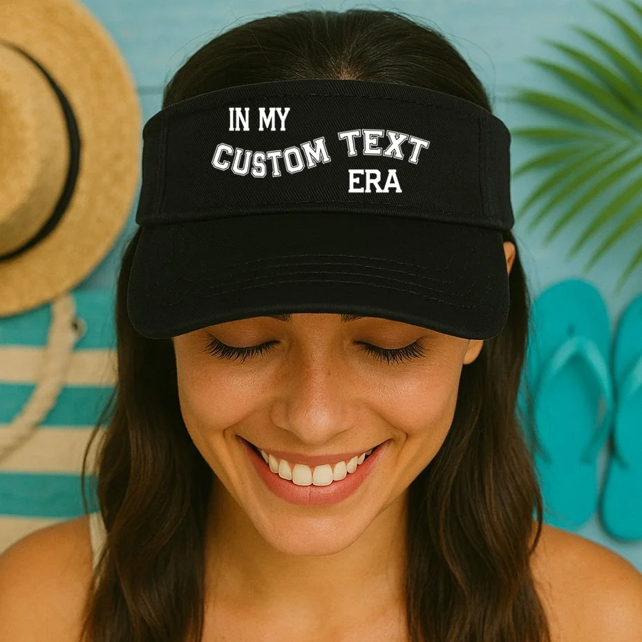 In My Custom Text Era Personalized Funny Varsity Visor - Front 1