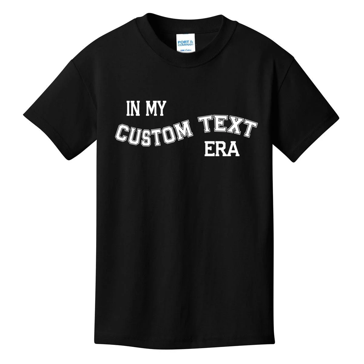 In My Custom Text Era Personalized Funny Varsity Kids T-Shirt - Front