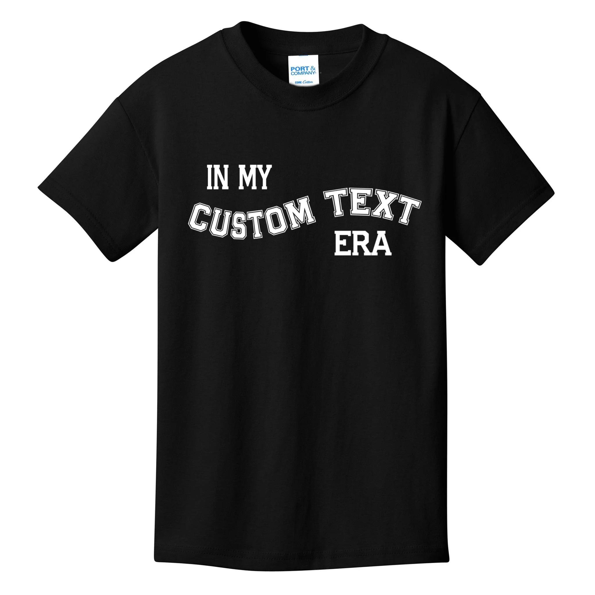 In My Custom Text Era Personalized Funny Varsity Kids T-Shirt Front