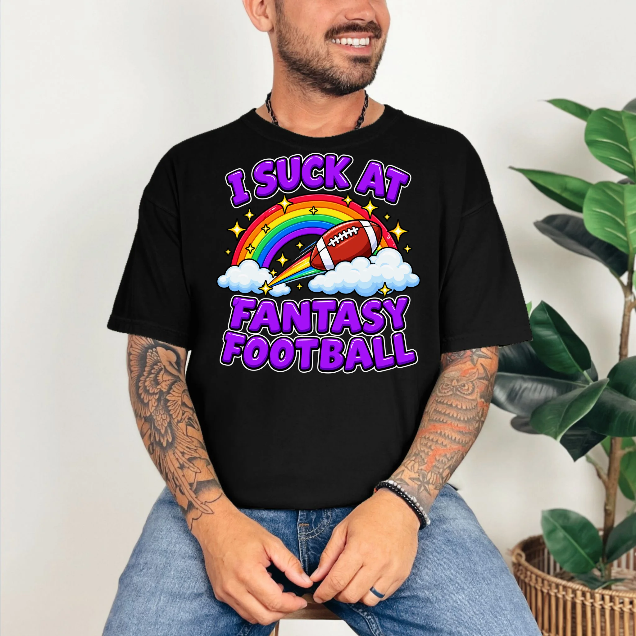 I Suck At Fantasy Football Personalized T-Shirt - Front 2