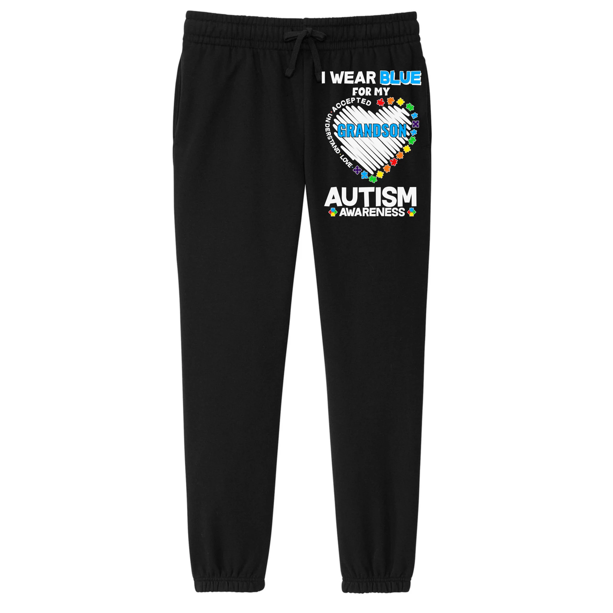I Wear Blue For Custom Persoanlized Text Autism Awareness Women's Fleece Sweatpants - Front