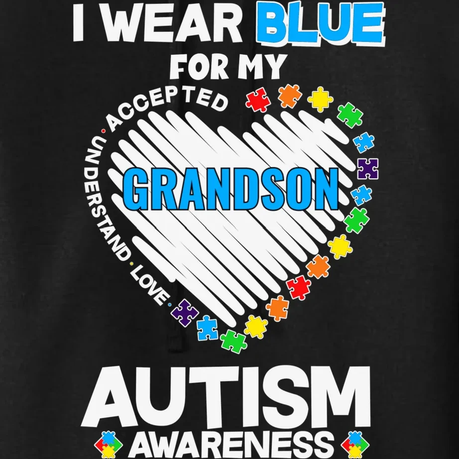 I Wear Blue For Custom Persoanlized Text Autism Awareness Women's Pullover Hoodie - Front - Close-up