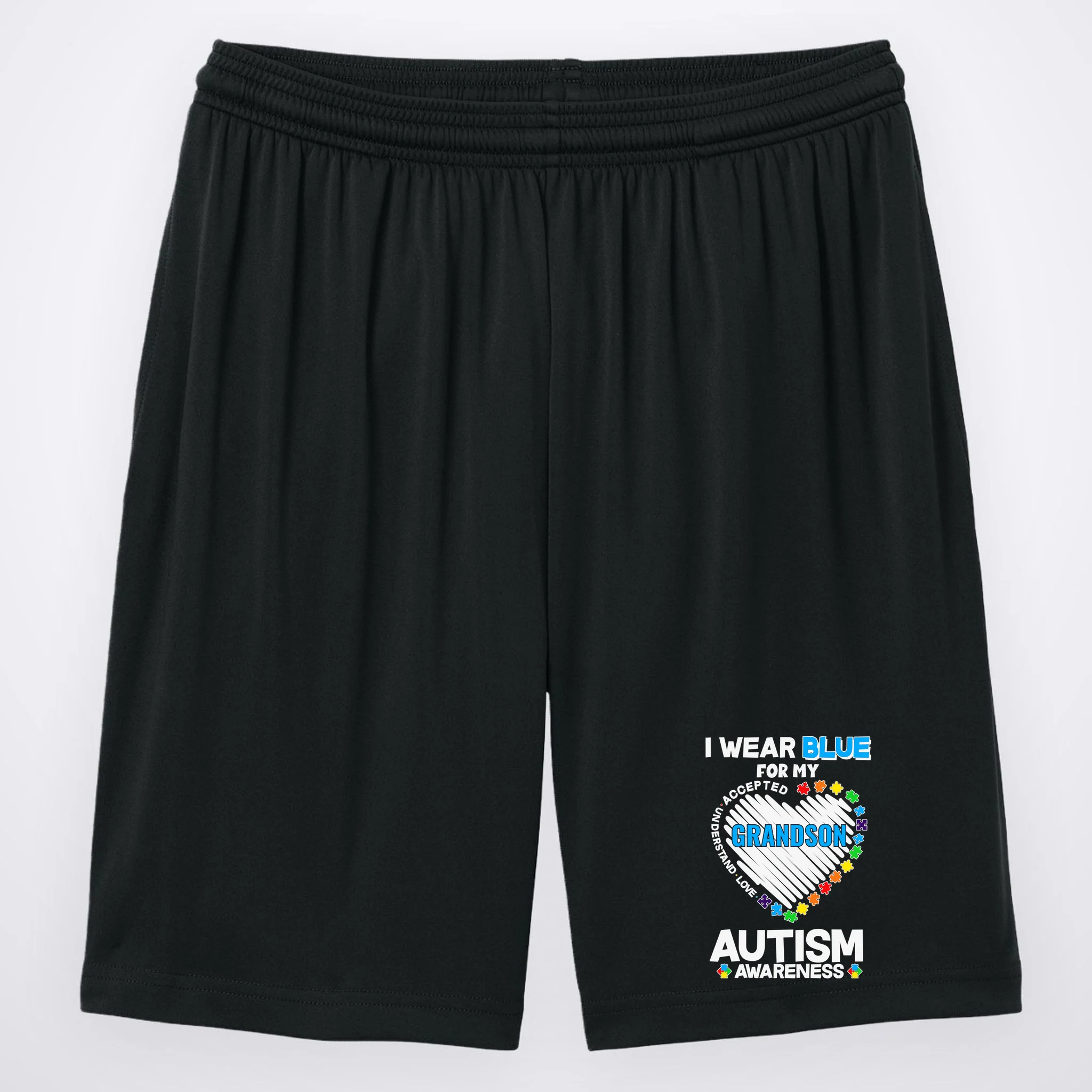 I Wear Blue For Custom Persoanlized Text Autism Awareness Men's Shorts - Front