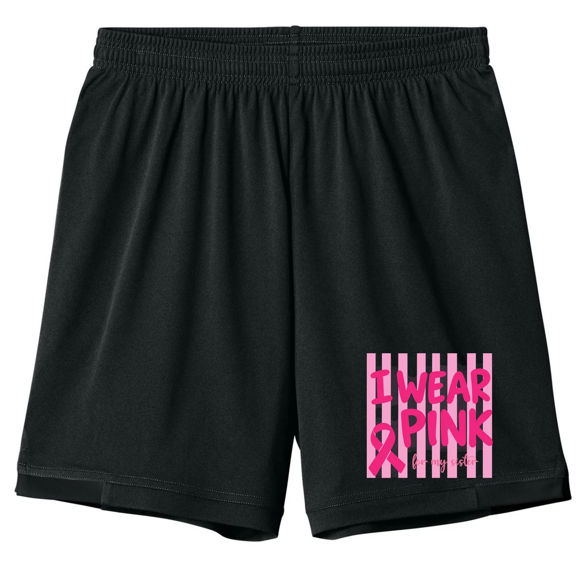 I Wear Pink Breast Cancer Awareness Personalized Relationship Custom Gift - Pink Ribbon Custom Relationship Gift Kids Shorts - Front