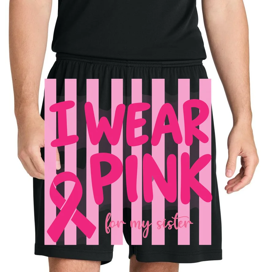 I Wear Pink Breast Cancer Awareness Personalized Relationship Custom Gift - Pink Ribbon Custom Relationship Gift Men's Shorts - Front 1