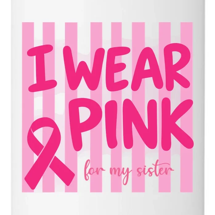 I Wear Pink Breast Cancer Awareness Personalized Relationship Custom Gift - Pink Ribbon Custom Relationship Gift 24oz Water Bottle - Front - Close-up