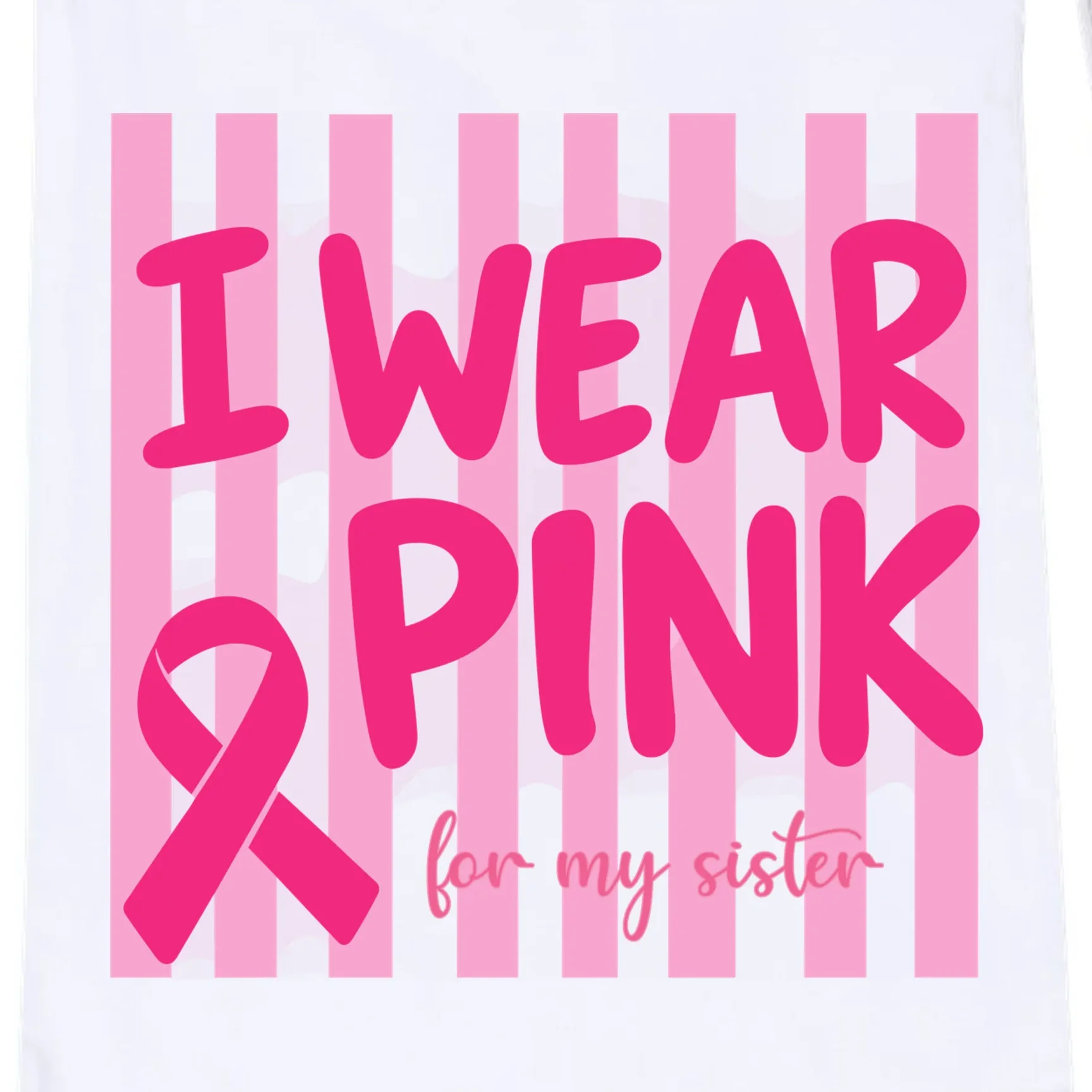 I Wear Pink Breast Cancer Awareness Personalized Relationship Custom Gift - Pink Ribbon Custom Relationship Gift Drawstring Bag - Front - Close-up
