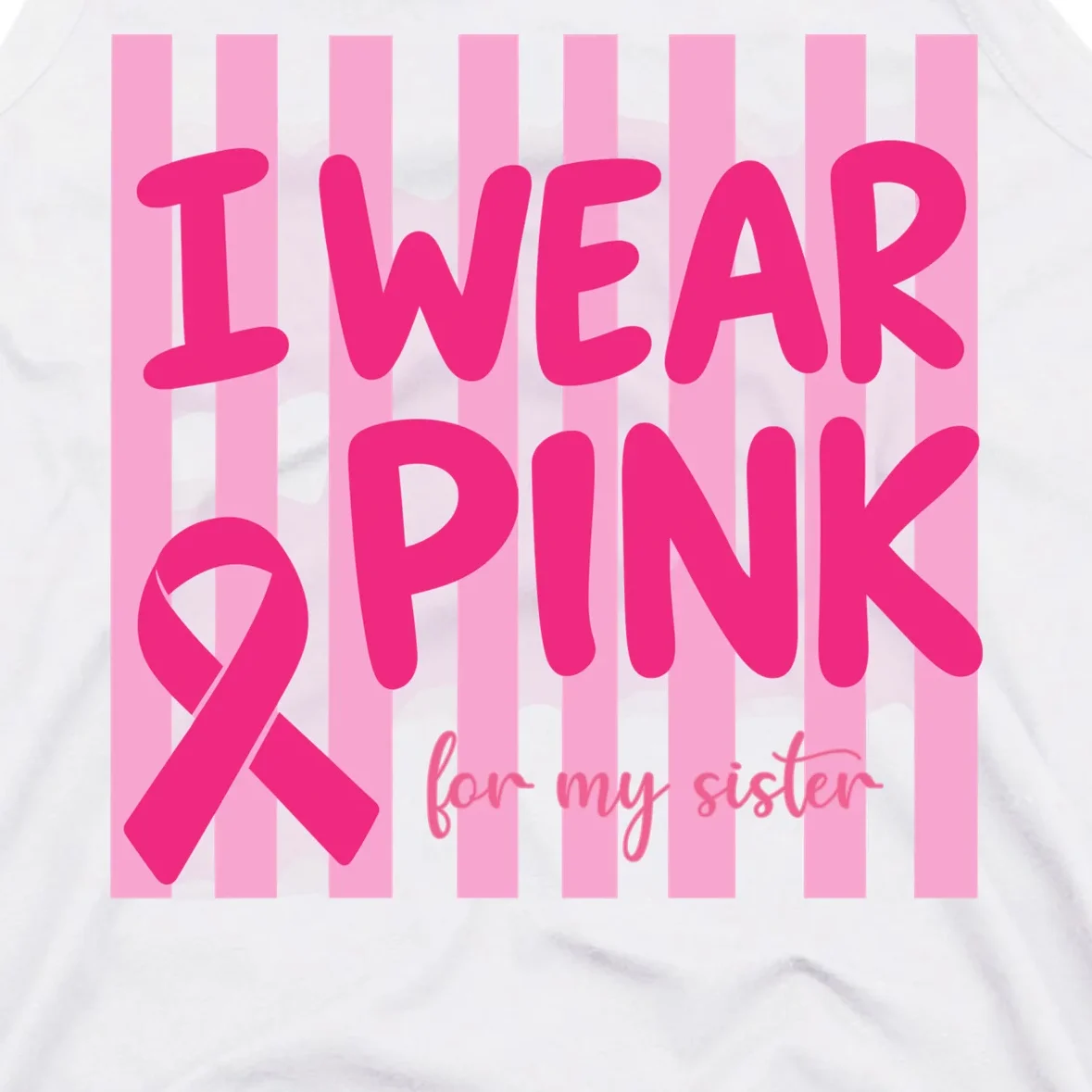 I Wear Pink Breast Cancer Awareness Personalized Relationship Custom Gift - Pink Ribbon Custom Relationship Gift Men's Tank Top - Front - Close-up
