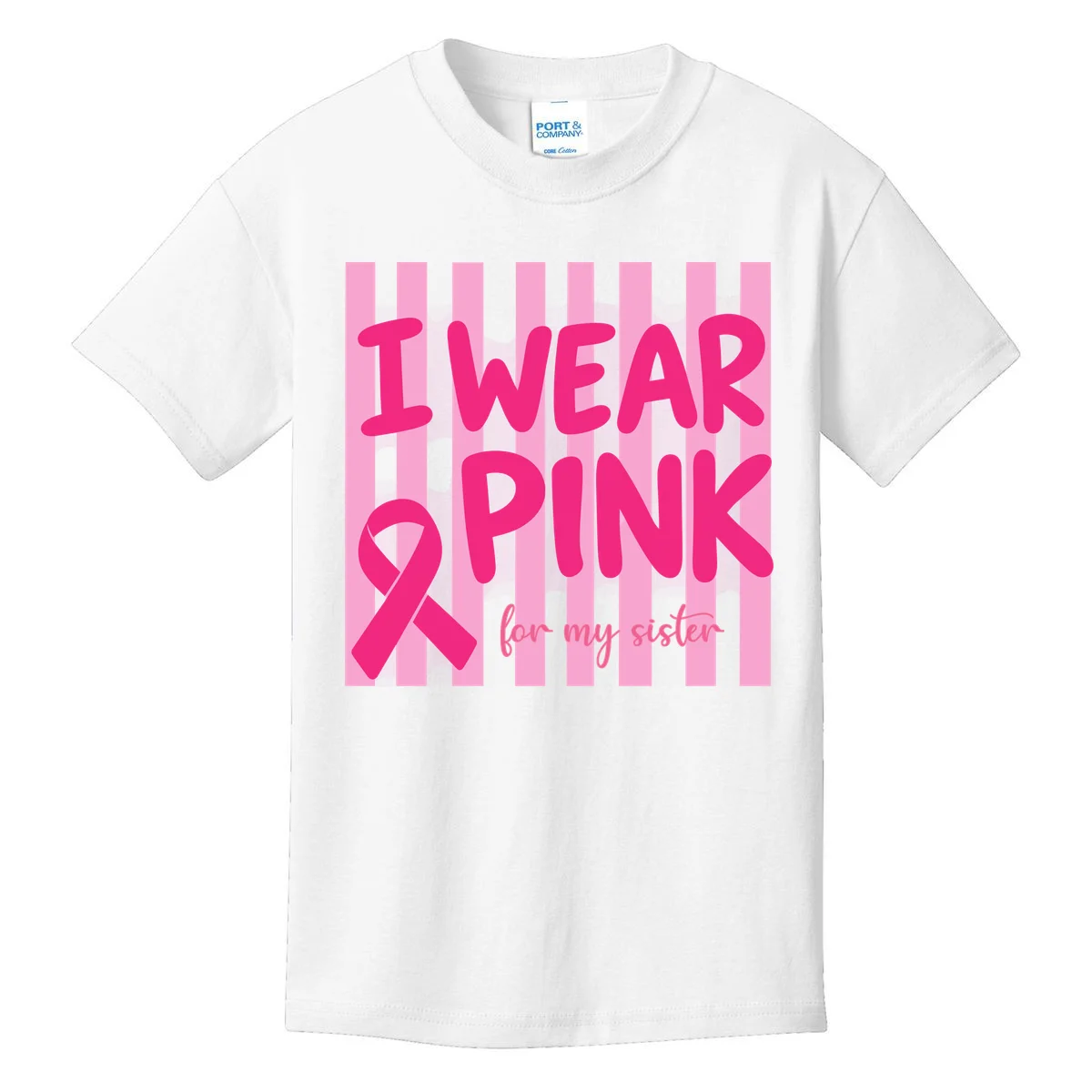 I Wear Pink Breast Cancer Awareness Personalized Relationship Custom Gift - Pink Ribbon Custom Relationship Gift Kids T-Shirt - Front