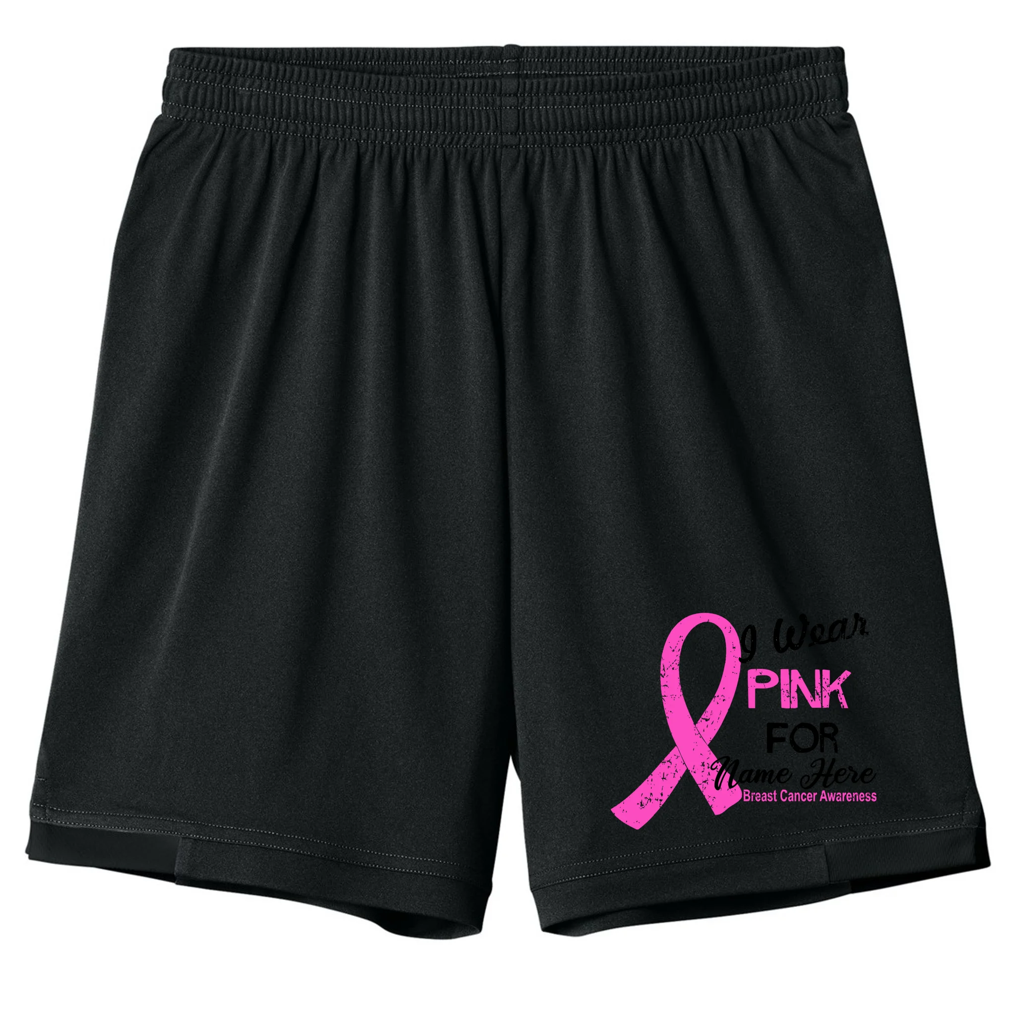 I Wear Pink For My Custom Breast Cancer Personalized Kids Shorts - Front