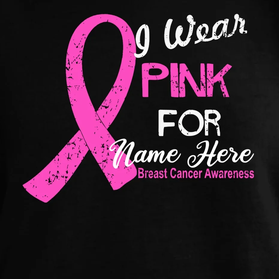 I Wear Pink For My Custom Breast Cancer Personalized Comfort Colors Unisex T-Shirt - Front - Close-up