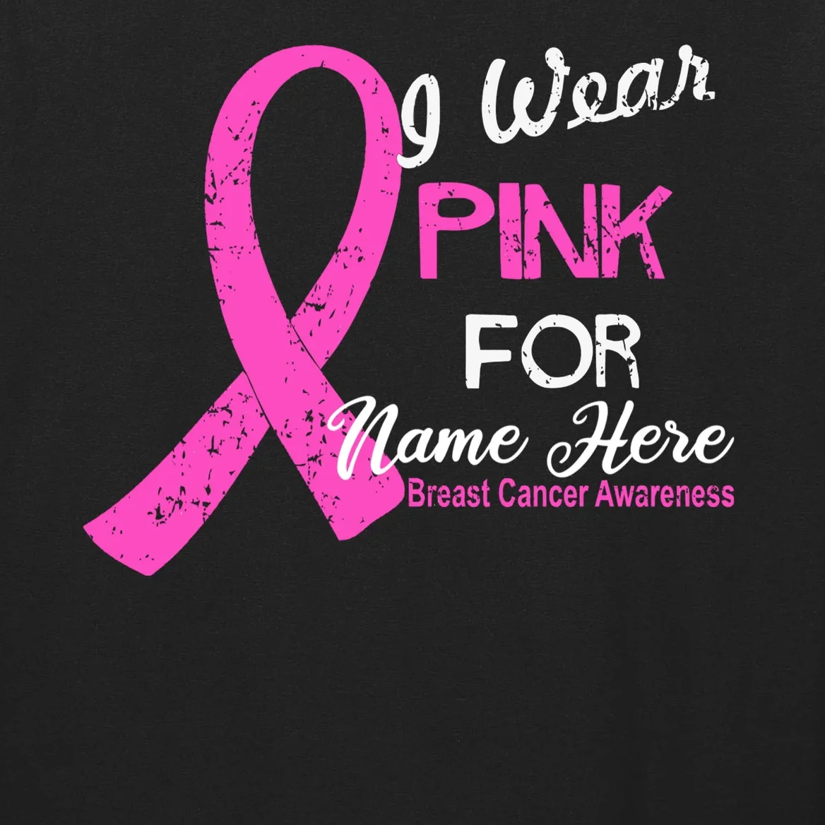 I Wear Pink For My Custom Breast Cancer Personalized Men's Long Sleeve Shirt - Front - Close-up