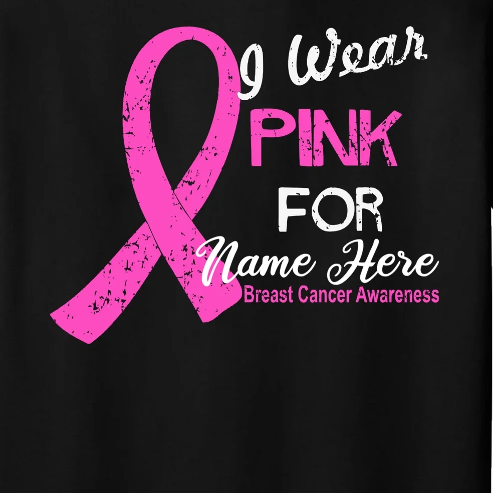 I Wear Pink For My Custom Breast Cancer Personalized Men's Pajamas - Front - Close-up