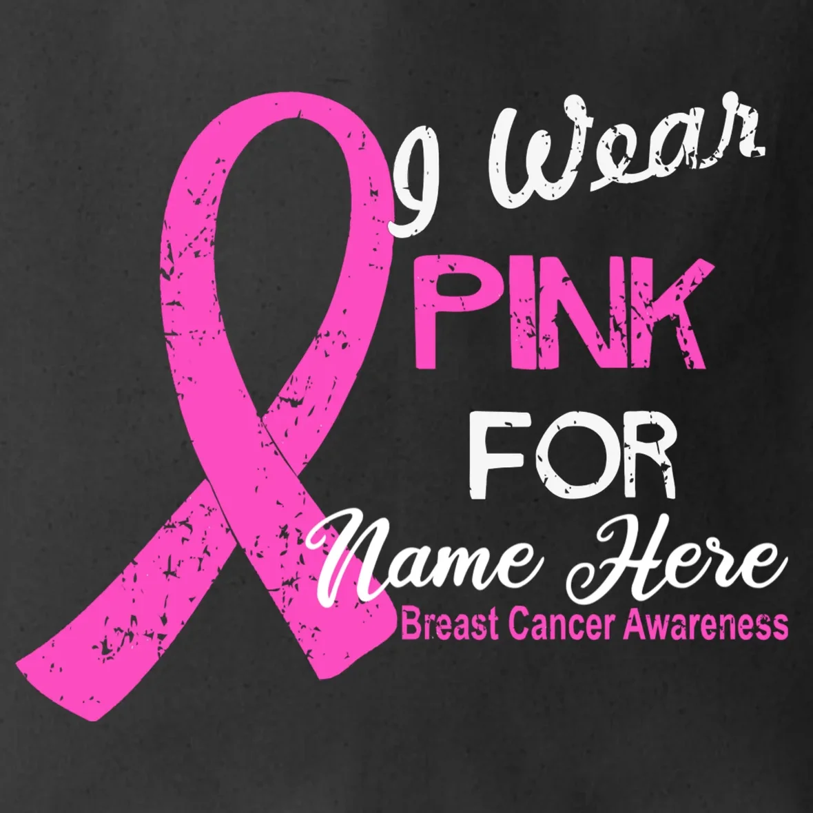 I Wear Pink For My Custom Breast Cancer Personalized Tote Bag - Front - Close-up