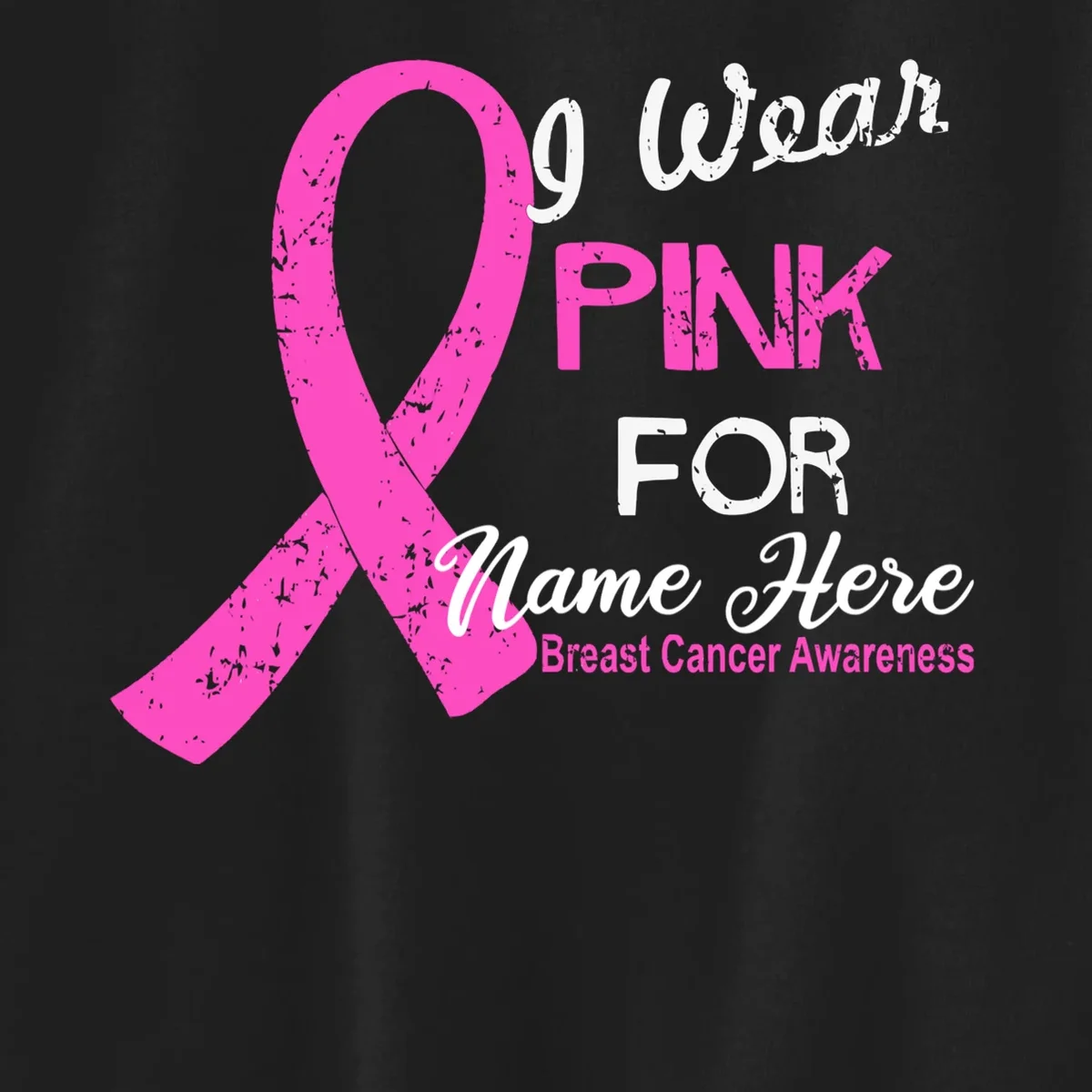 I Wear Pink For My Custom Breast Cancer Personalized Kids Sweatshirt - Front - Close-up