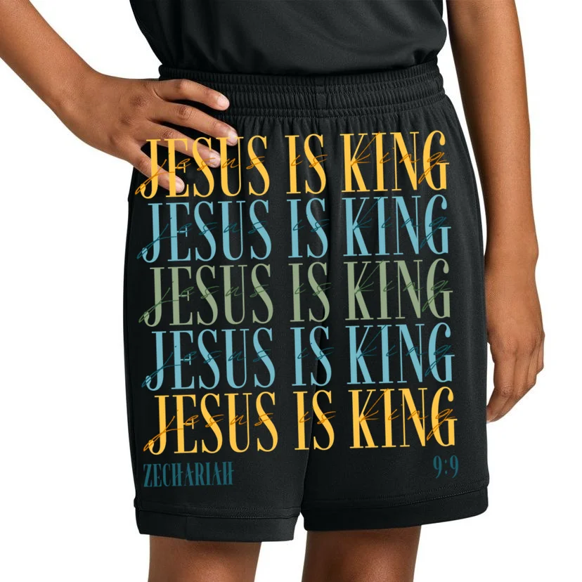 Jesus Is King Custom Bible Verse Kids Shorts - Front 1