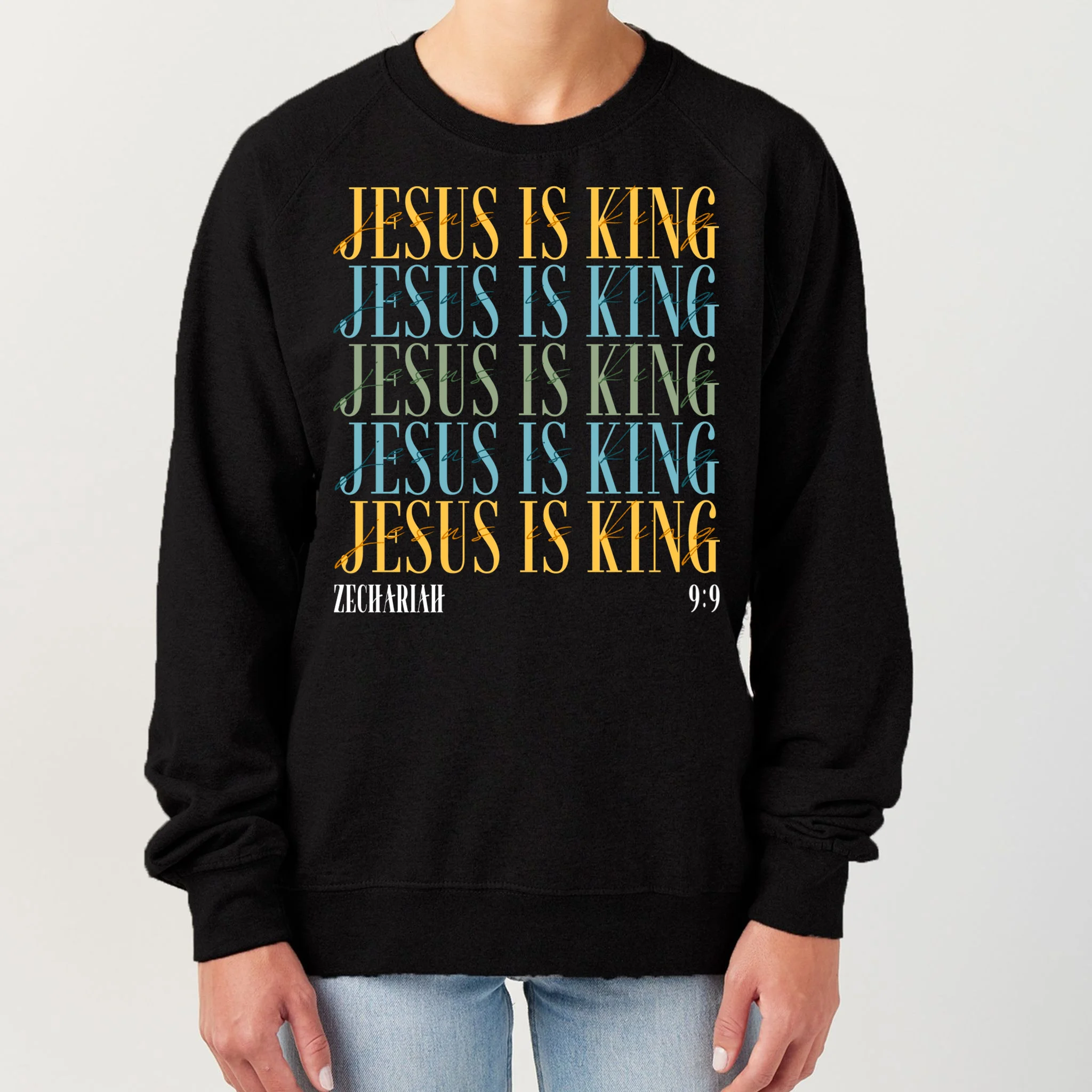 Jesus Is King Custom Bible Verse Women's Sweatshirt - Front