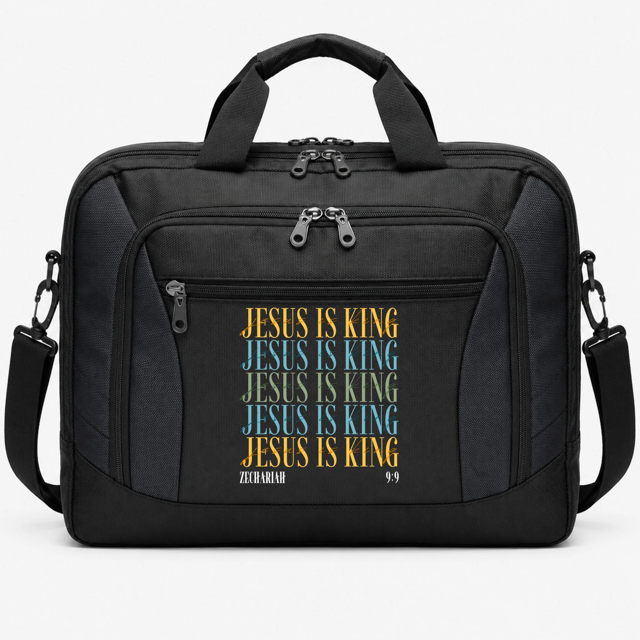 Jesus Is King Custom Bible Verse Briefcase - Front