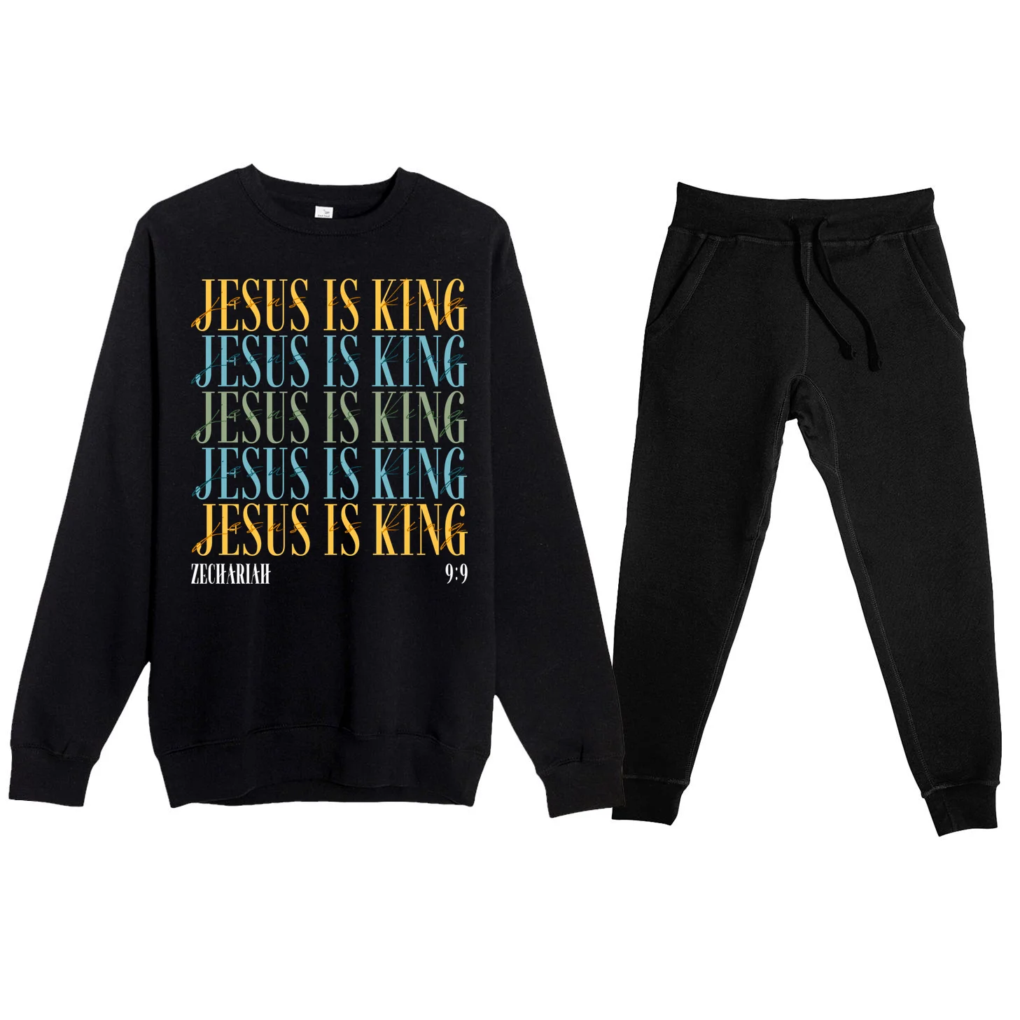 Jesus Is King Custom Bible Verse Men's Sweatsuit Front