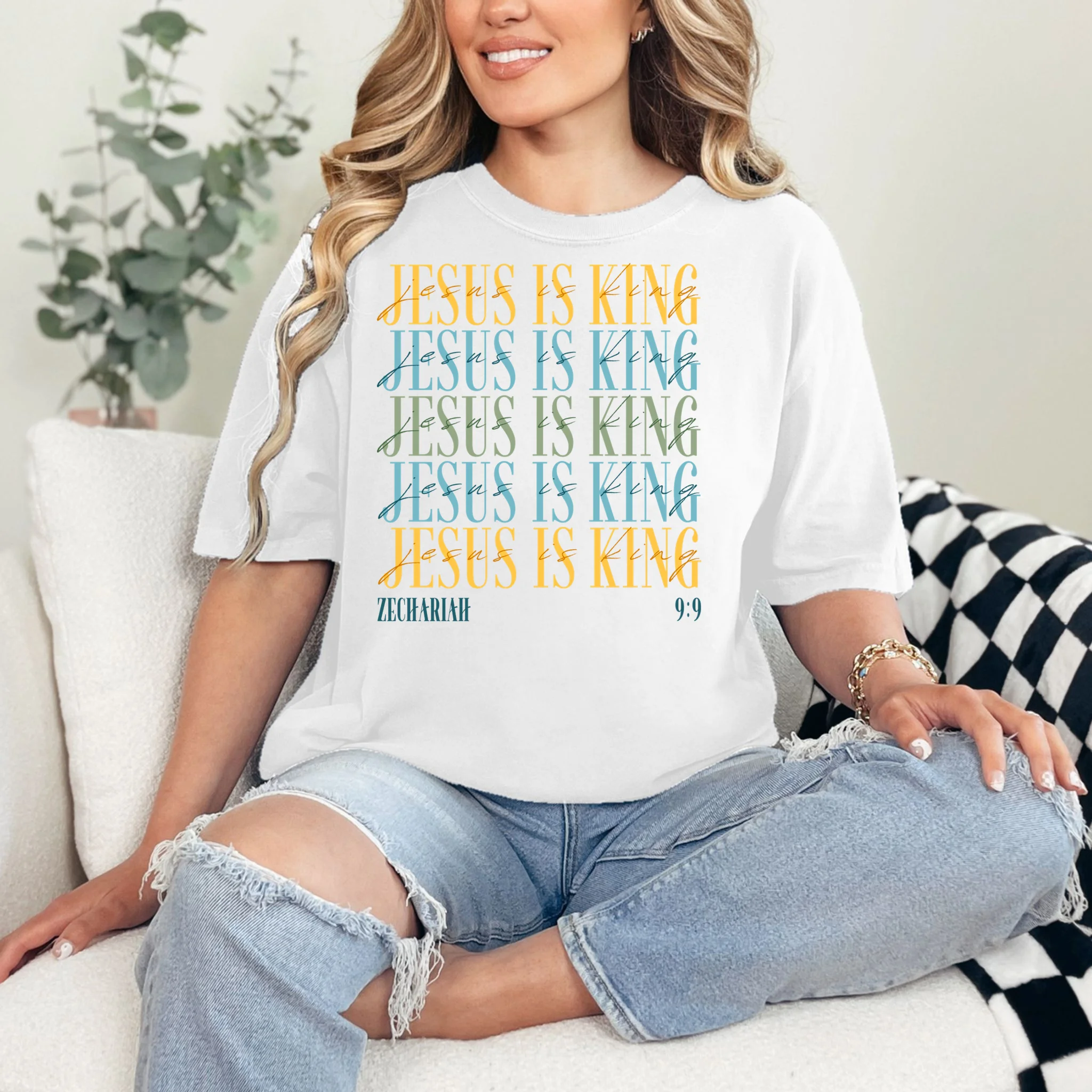 Jesus Is King Custom Bible Verse T-Shirt - Front 1
