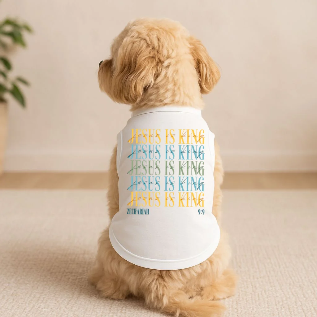 Jesus Is King Custom Bible Verse Doggie Tank - Front 1