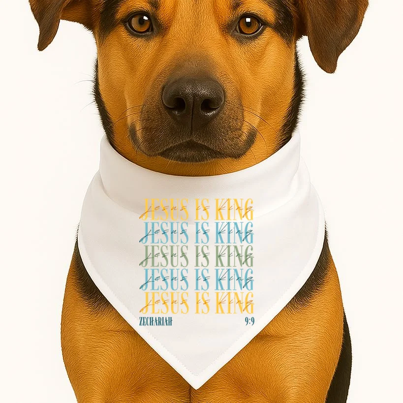 Jesus Is King Custom Bible Verse Dog Bandana - Front 1