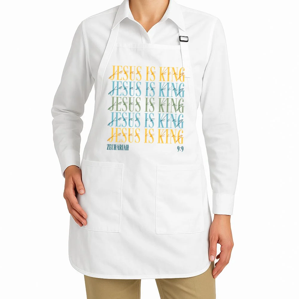 Jesus Is King Custom Bible Verse Apron - Front 1