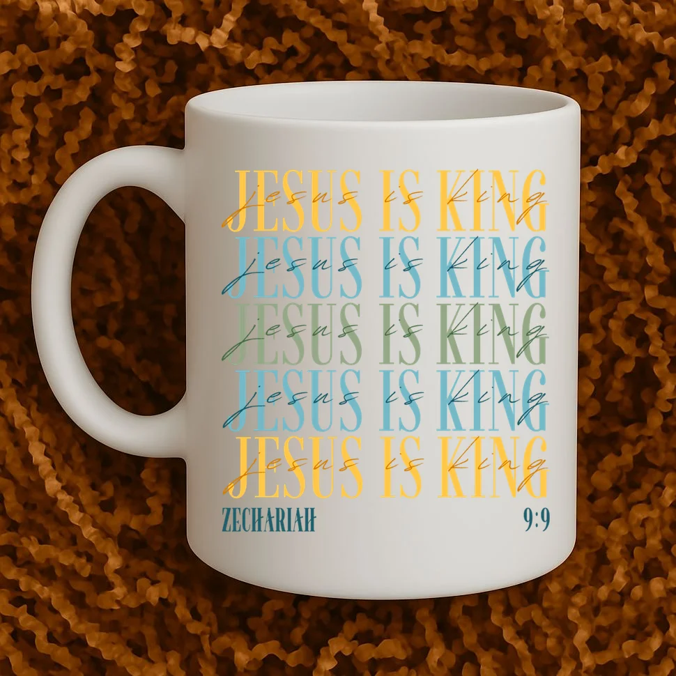 Jesus Is King Custom Bible Verse Coffee Mug - Front 1