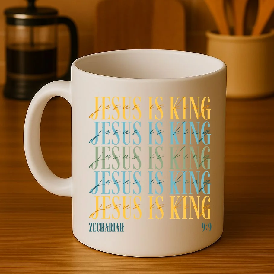 Jesus Is King Custom Bible Verse Coffee Mug - Front 3