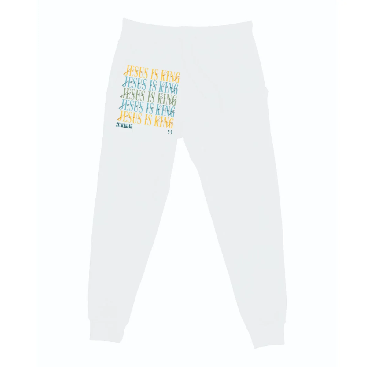 Jesus Is King Custom Bible Verse Men's Sweatpants - Front