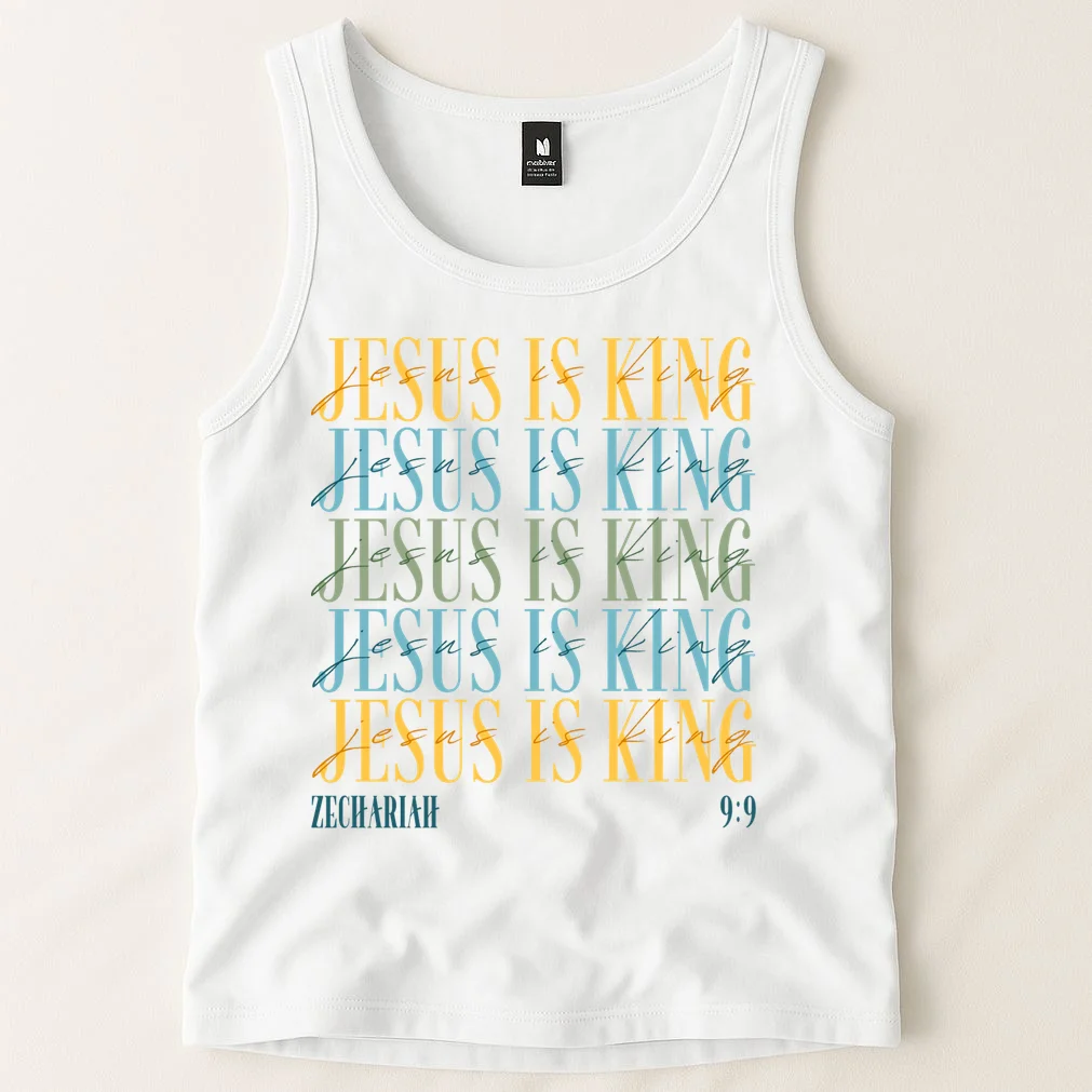 Jesus Is King Custom Bible Verse Tank Top - Front 1