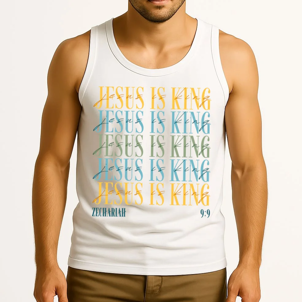 Jesus Is King Custom Bible Verse Tank Top - Front 2