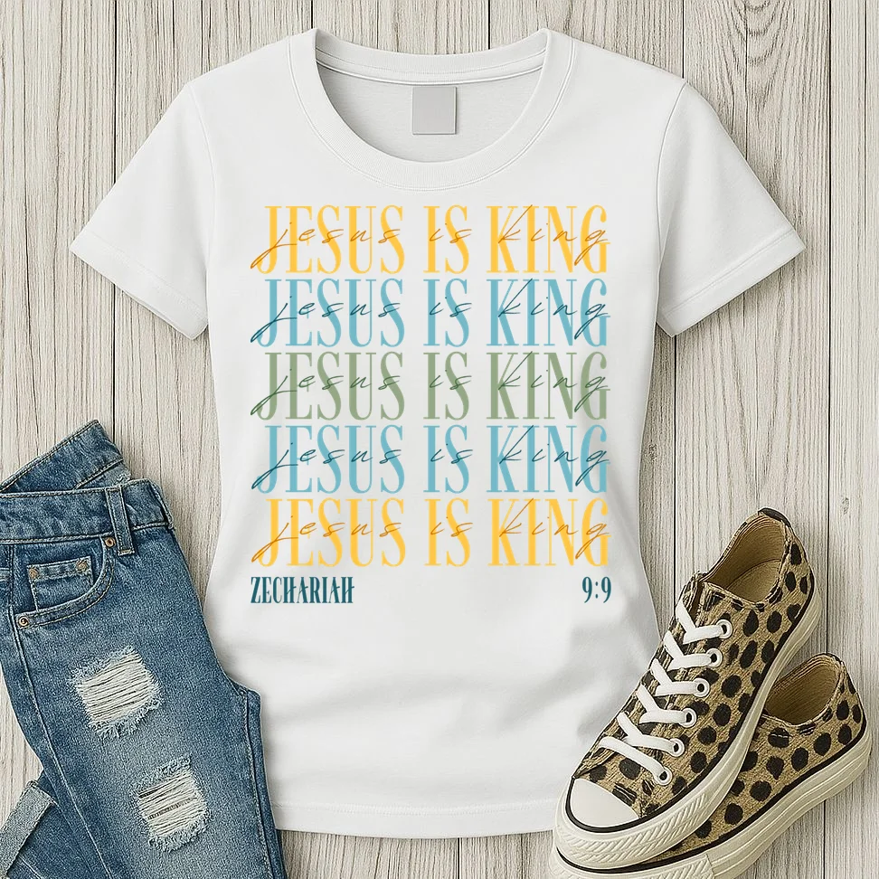 Jesus Is King Custom Bible Verse Women's T-Shirt - Front 2