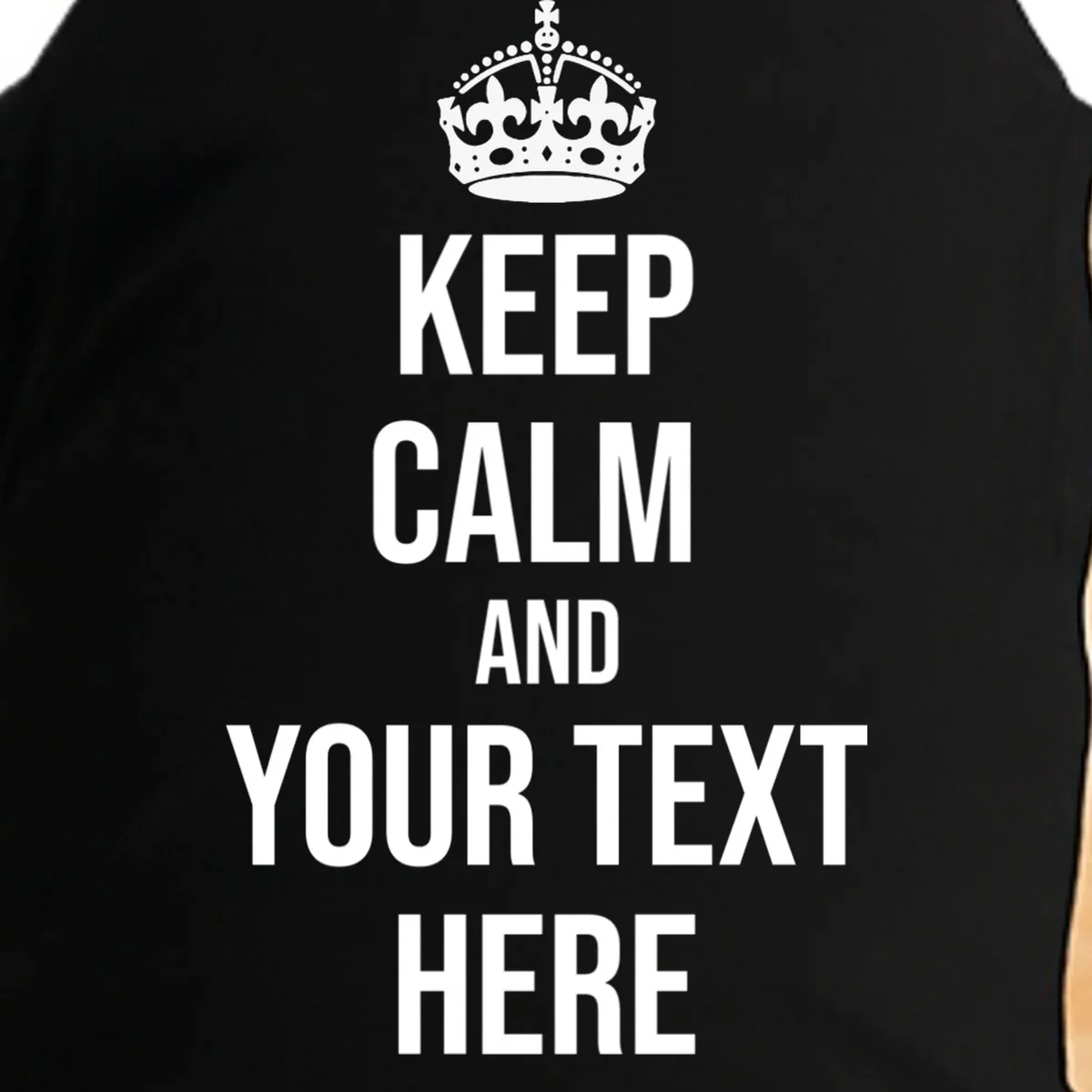 Keep Calm and Your Custom Text Personalized Saying Funny Doggie Tank - Front - Close-up